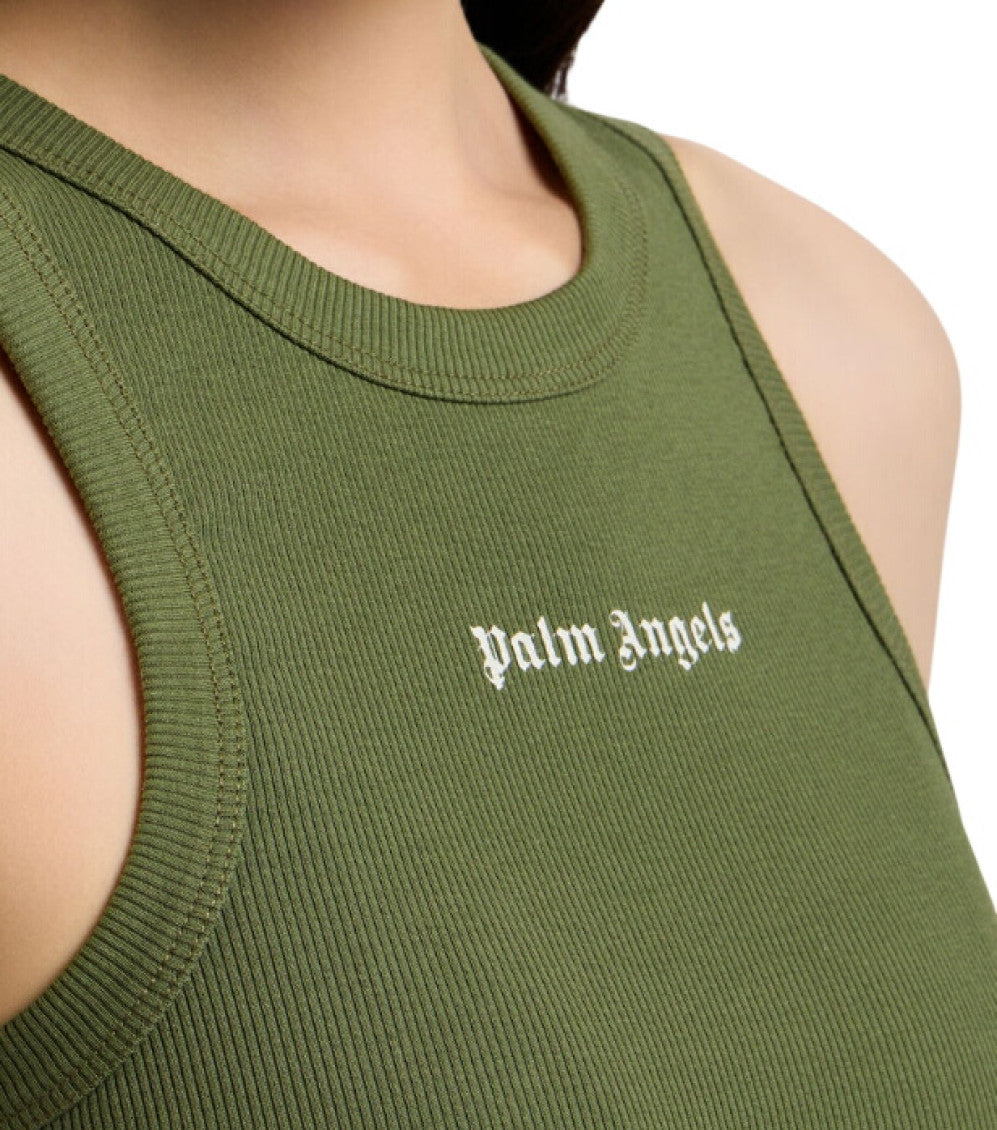 Green Logo Round Neck Tank Top 4