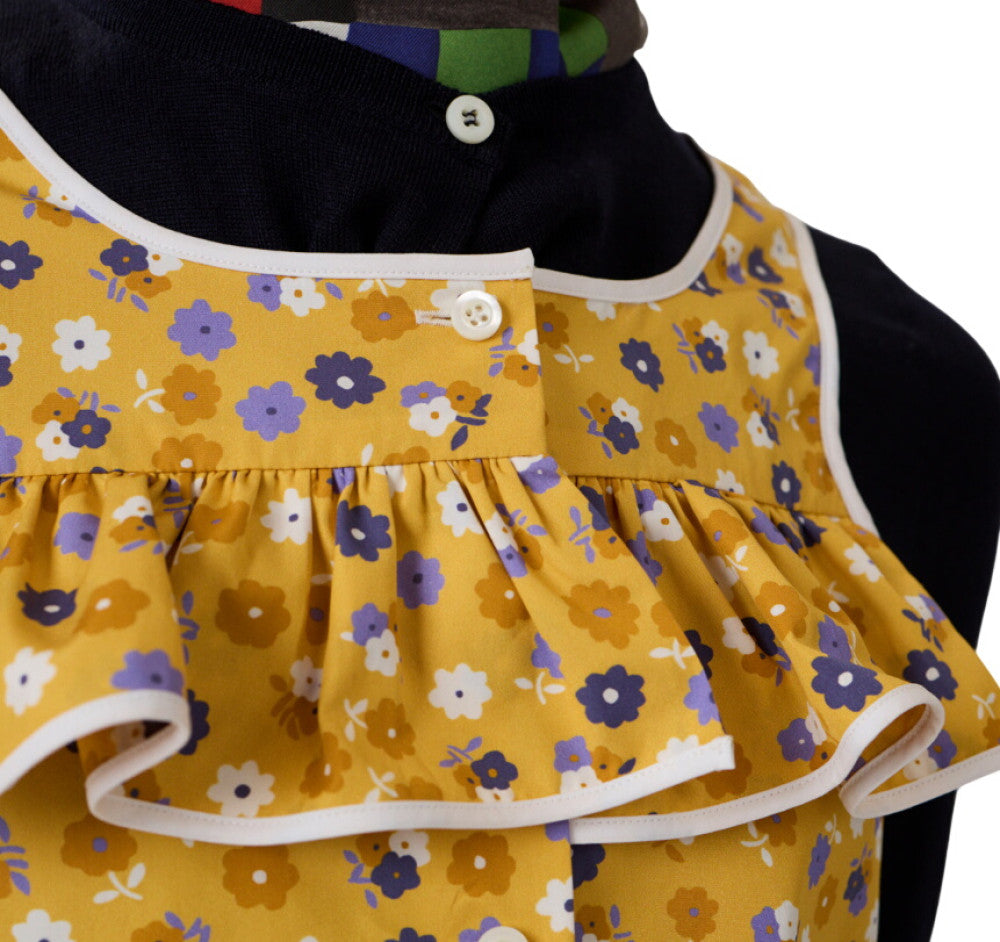 Yellow Floral Round Neck Top 3