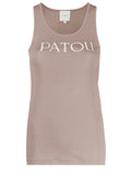 Beige Logo Round Neck Top 1