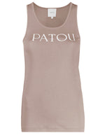 Beige Logo Round Neck Top 1
