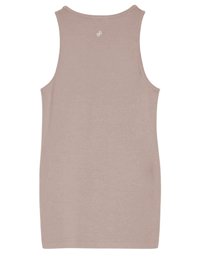 Beige Logo Round Neck Top 2