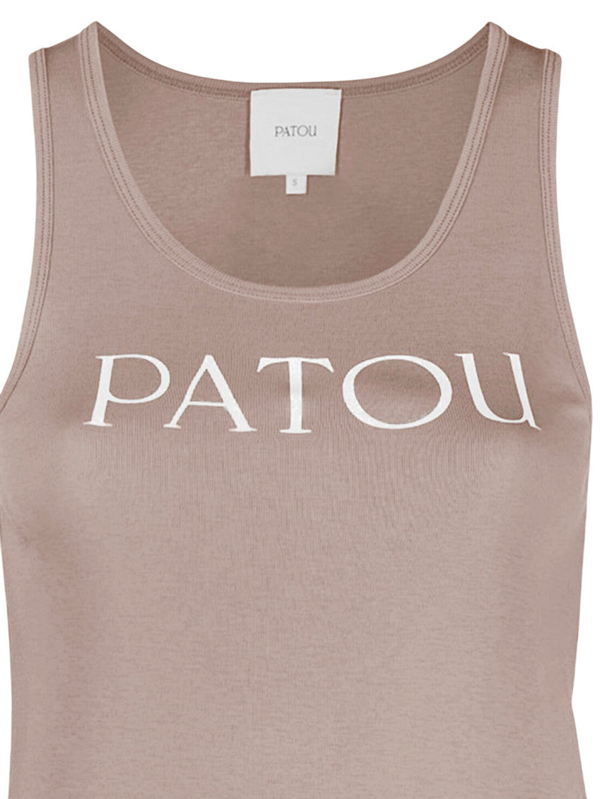 Beige Logo Round Neck Top 3