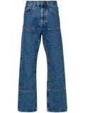 Blue Straight Mid Rise Jeans 1