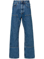 Blue Straight Mid Rise Jeans 1