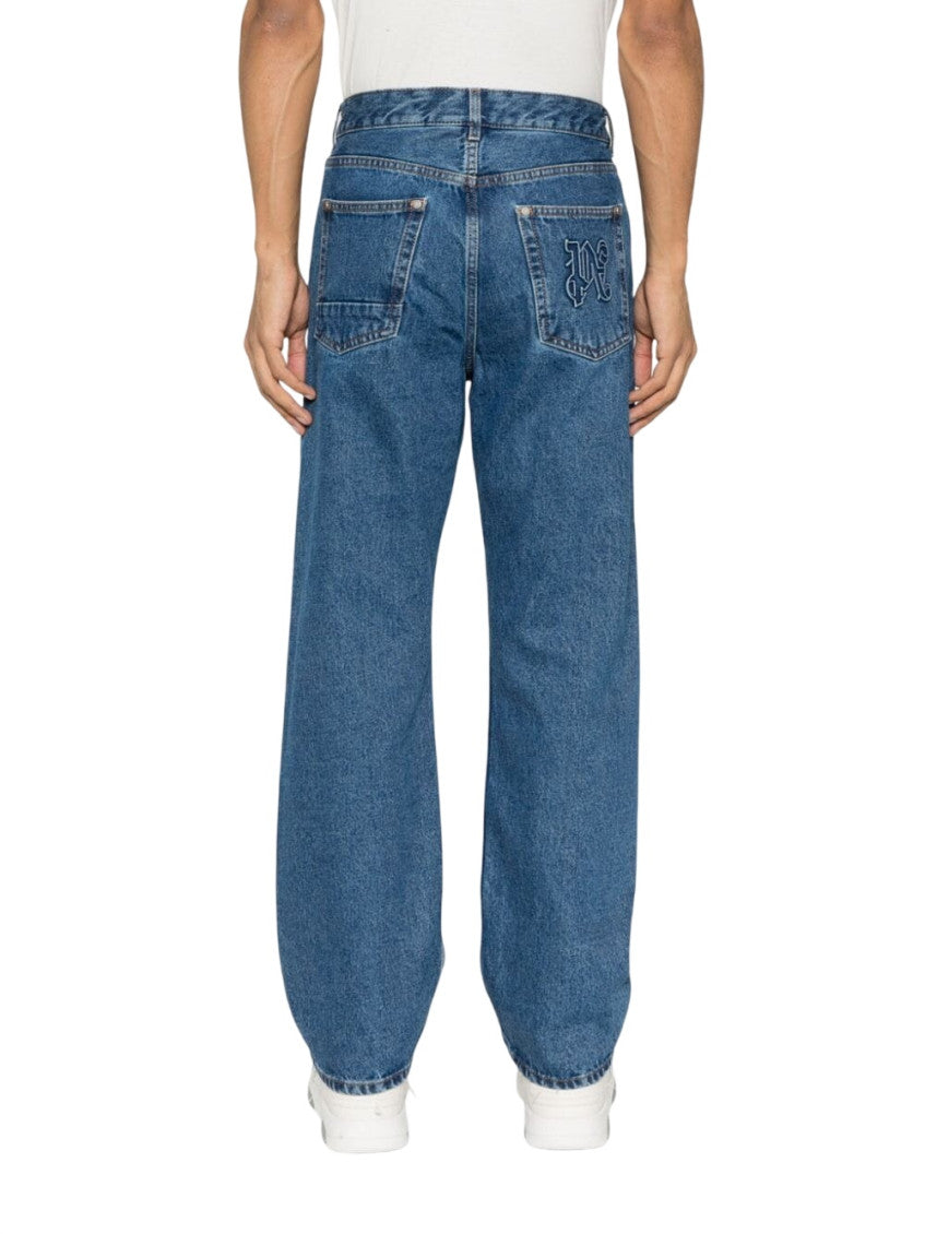 Blue Straight Mid Rise Jeans 2