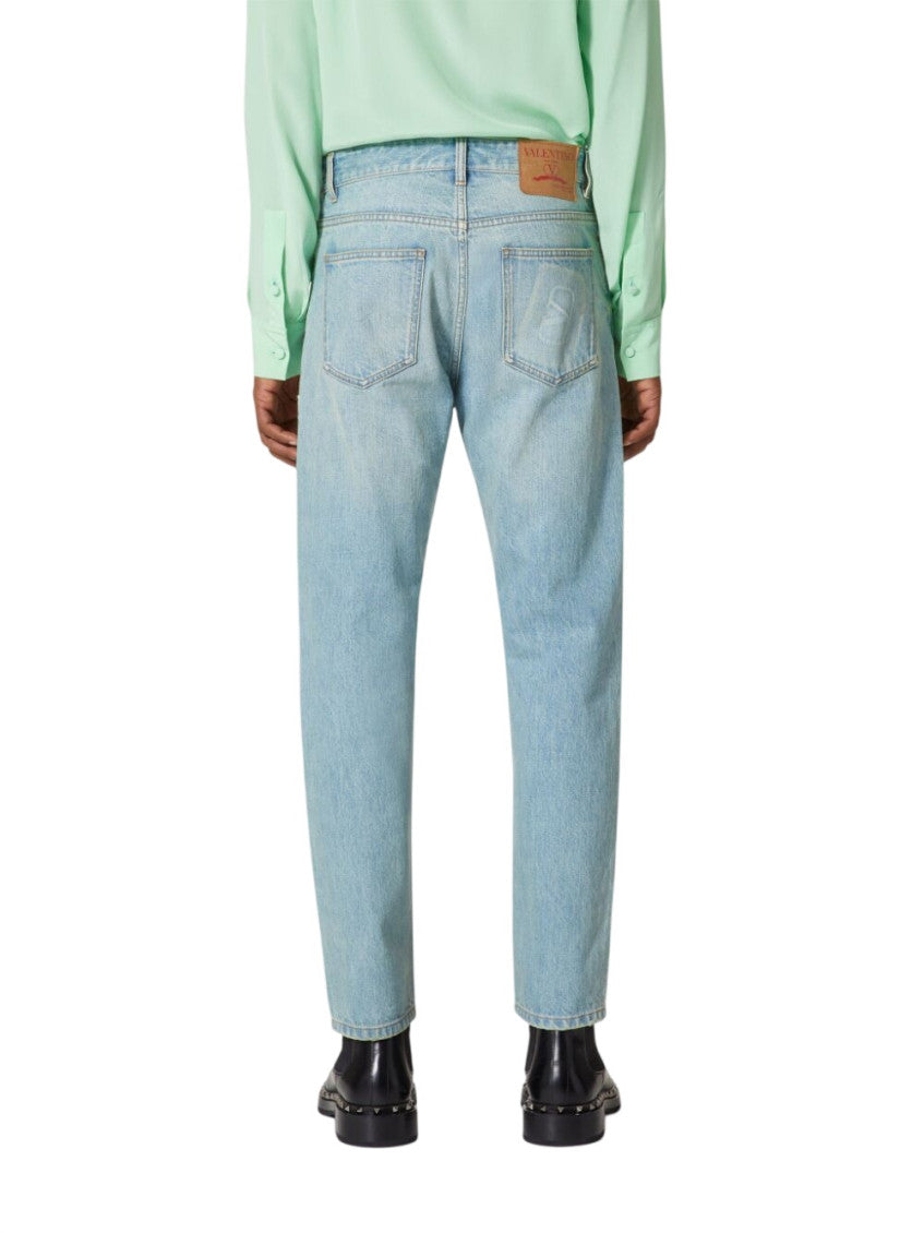 Light Blue Mid Rise Jeans 4