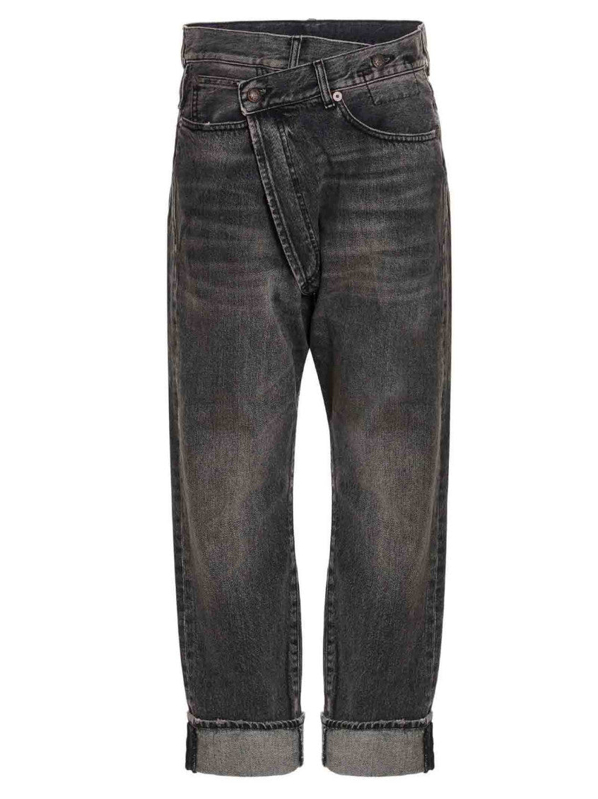 Grey Cross Over Denim Jeans 1
