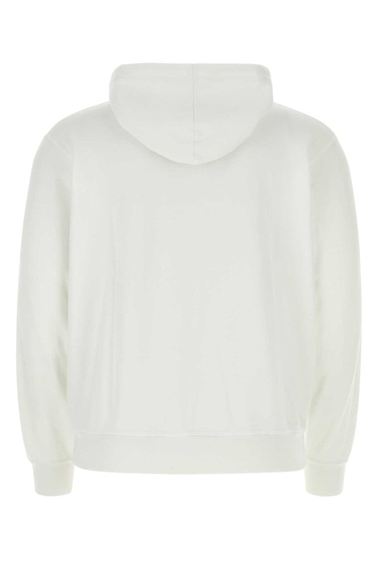 White Logo Print Hoodie 2