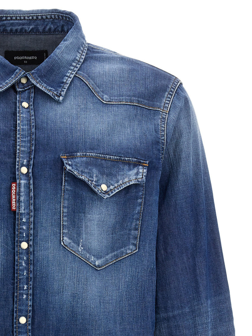 Blue Stretch Denim Shirt 3