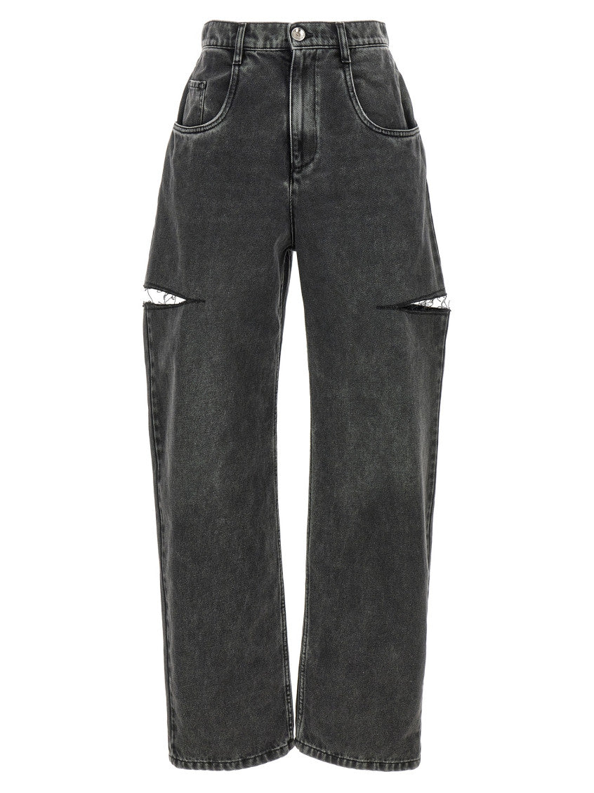 Black Cut-out Jeans 1
