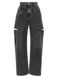 Black Cut-out Jeans 1