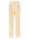 Beige Front Pleats Pants 1