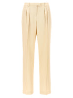 Beige Front Pleats Pants 1