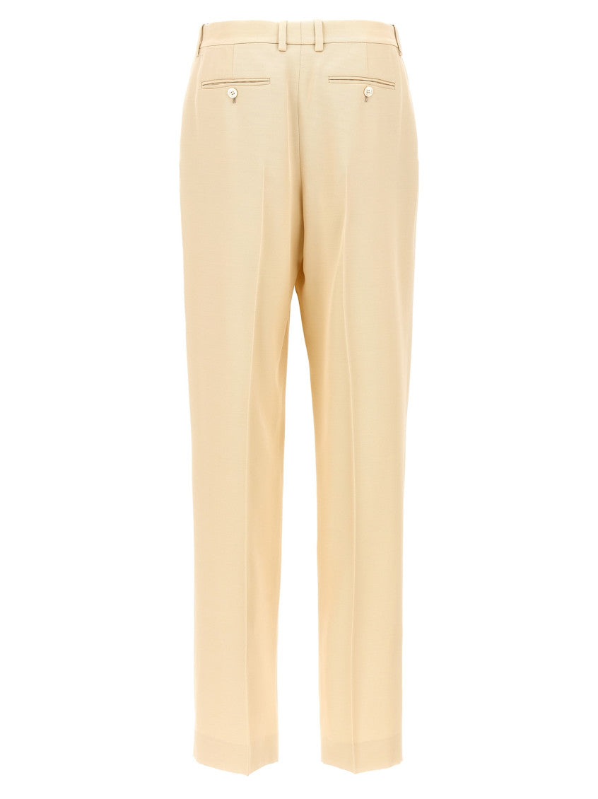 Beige Front Pleats Pants 2