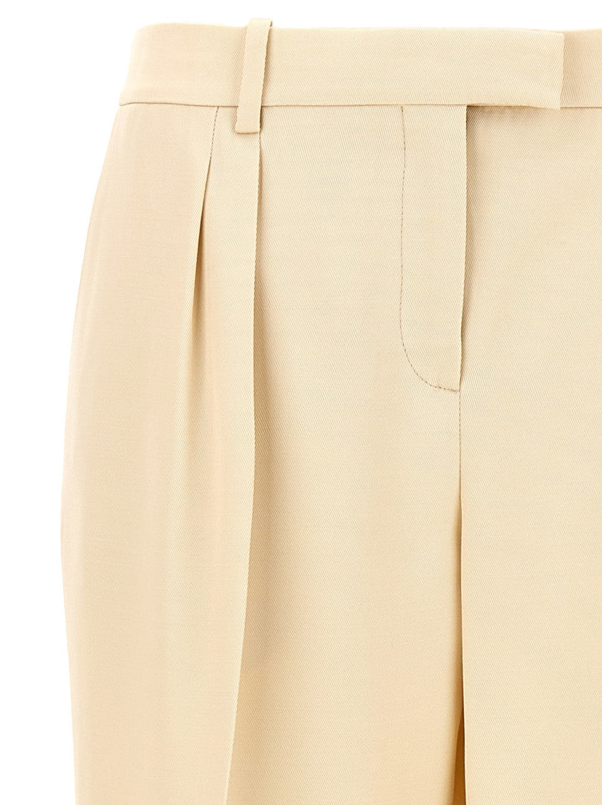 Beige Front Pleats Pants 3
