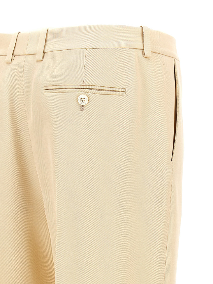 Beige Front Pleats Pants 4