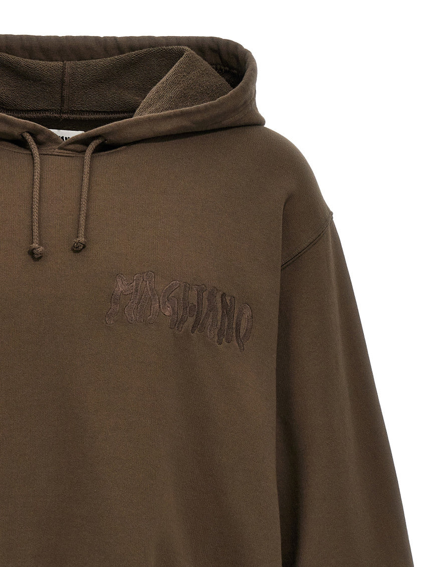 Brown Twisted Logo Hoodie 3