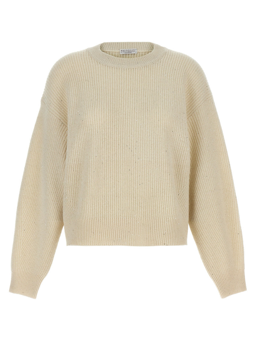 Beige Sequin Sweater 1
