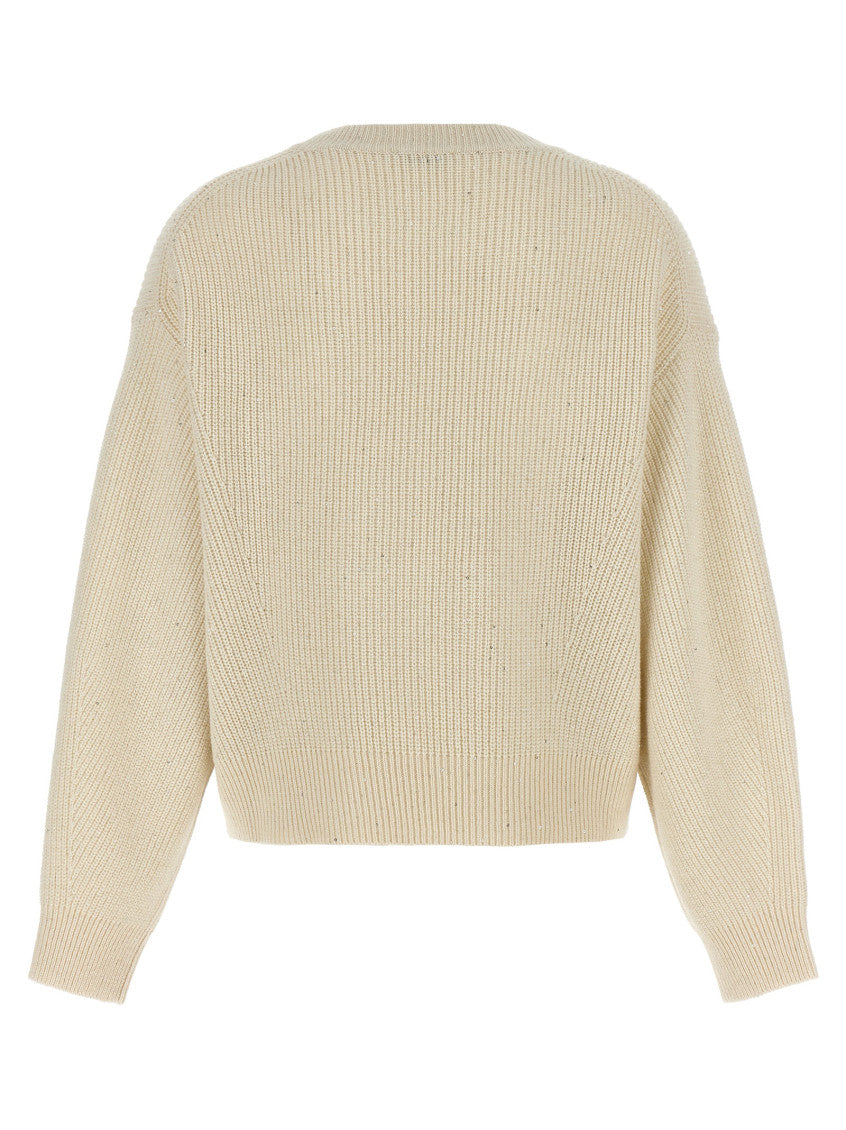 Beige Sequin Sweater 2