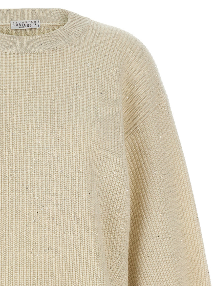 Beige Sequin Sweater 3