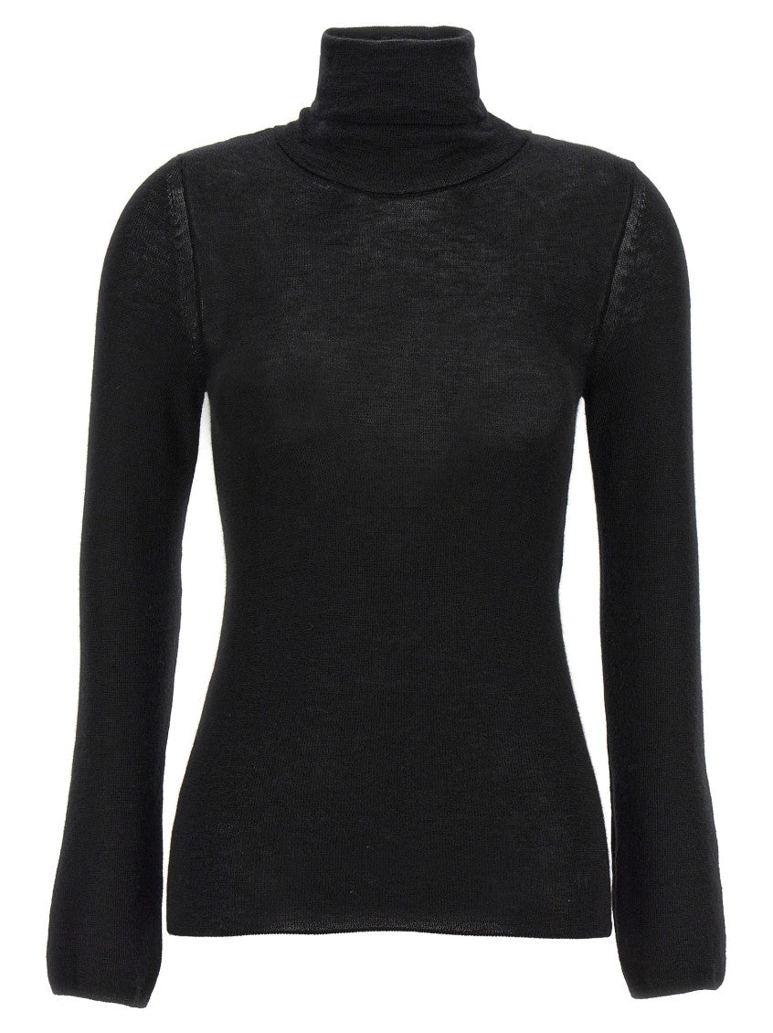 Black Silk cashmere turtleneck sweater 1