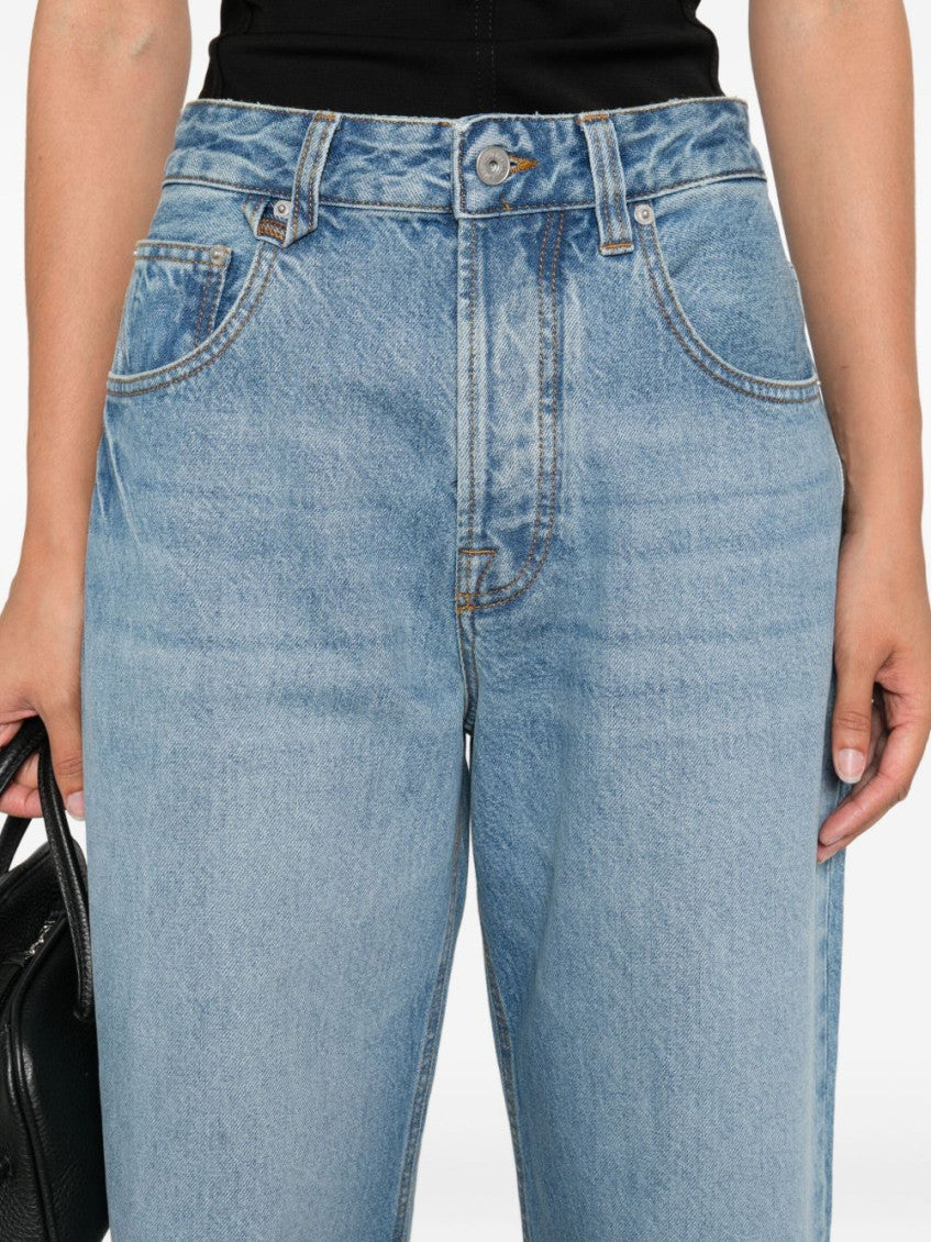 Blue Straight Leg Jeans 3
