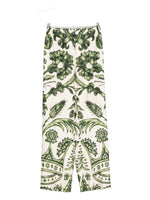 Green Printed Silk Trousers 1
