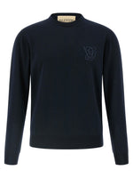 Blue Logo Embroidery Sweater 1