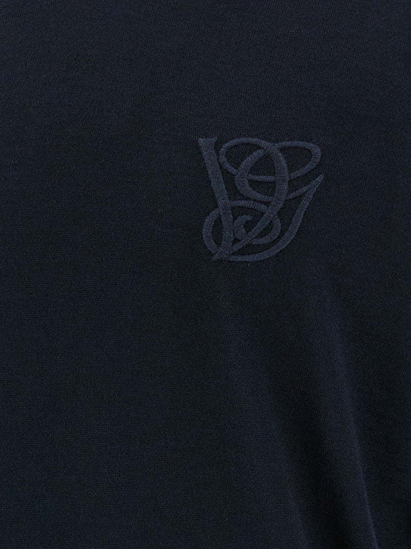 Blue Logo Embroidery Sweater 4