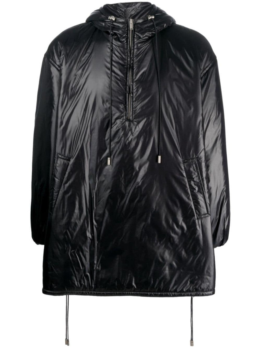 Black Solid Hood Jacket 1