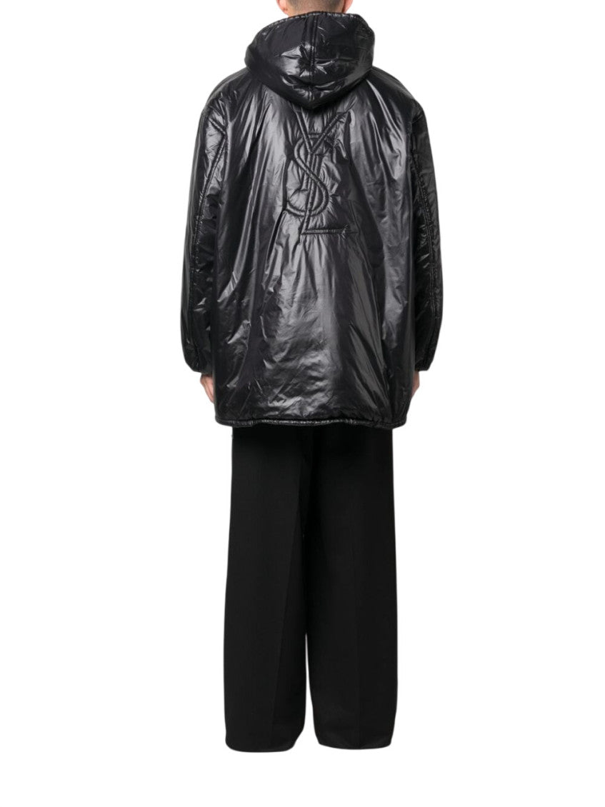Black Solid Hood Jacket 2