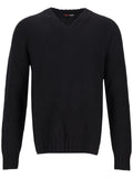 Black V Neck Knit Sweater 1