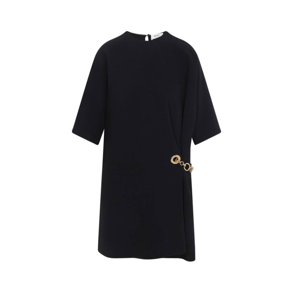 Black Round Neck Midi Dress 1
