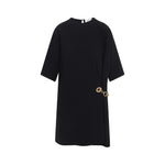 Black Round Neck Midi Dress 1