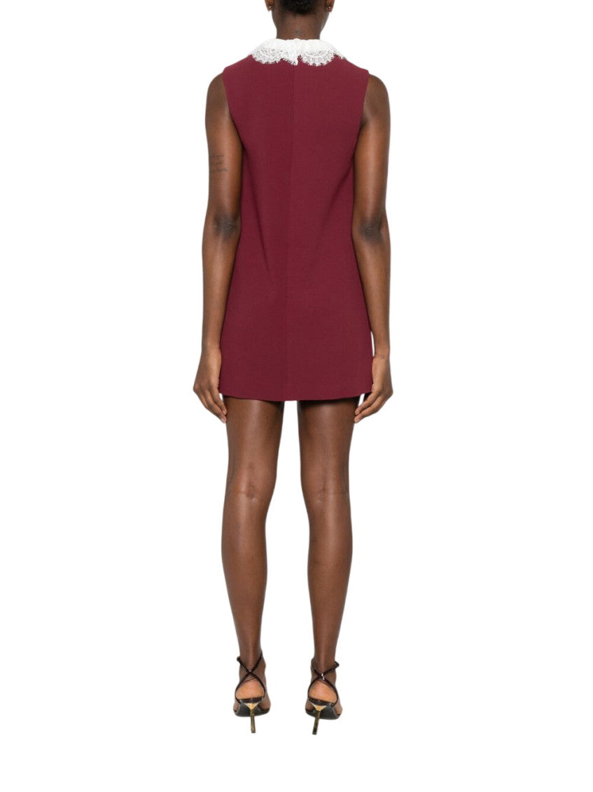 Red Lace collar mini dress 3