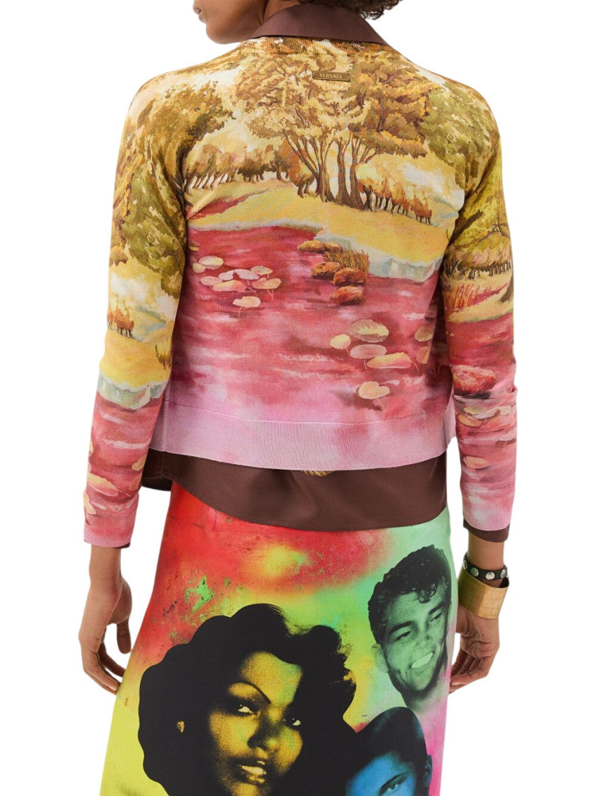 Multicolor Printed V Neck Sweater 3