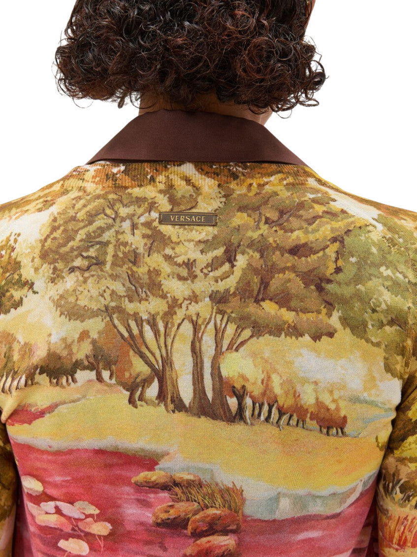 Multicolor Printed V Neck Sweater 4