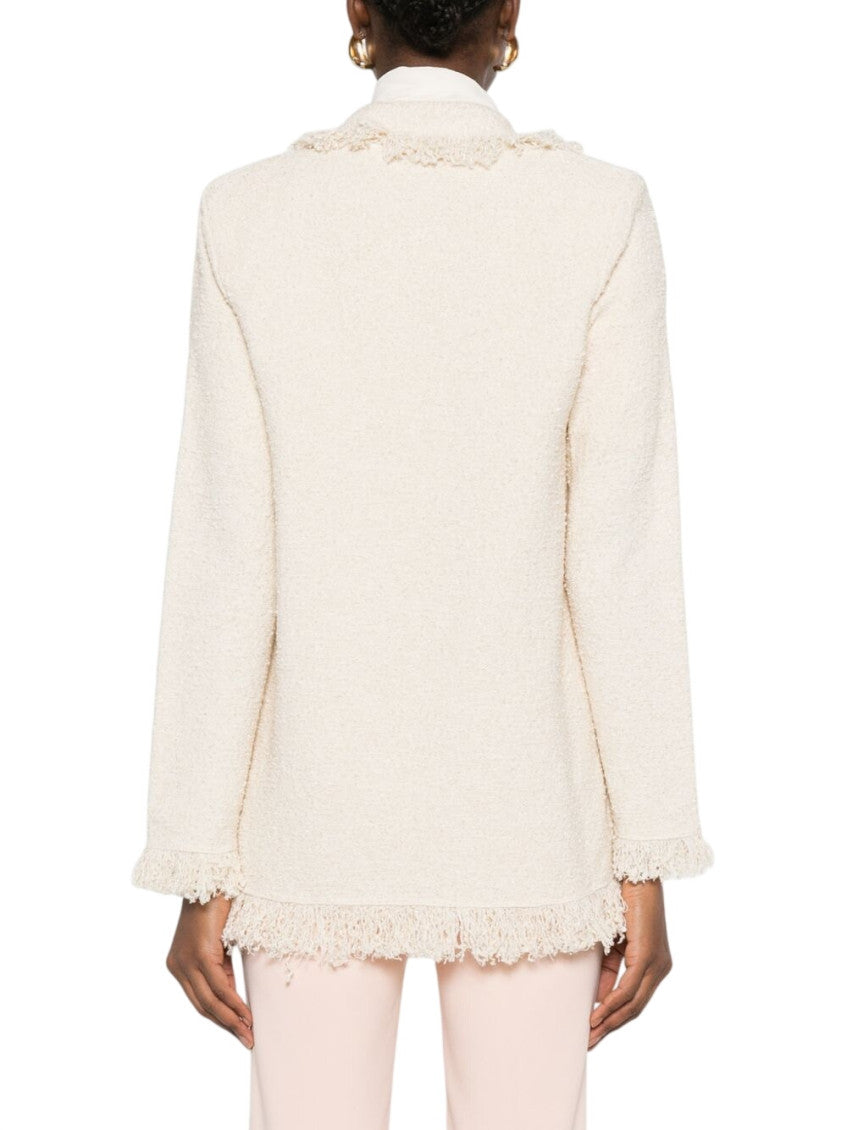 Off White Shawl Lapel Blazer 3