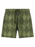 Green Geometric Swim Shorts 1