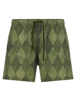 Green Geometric Swim Shorts 1