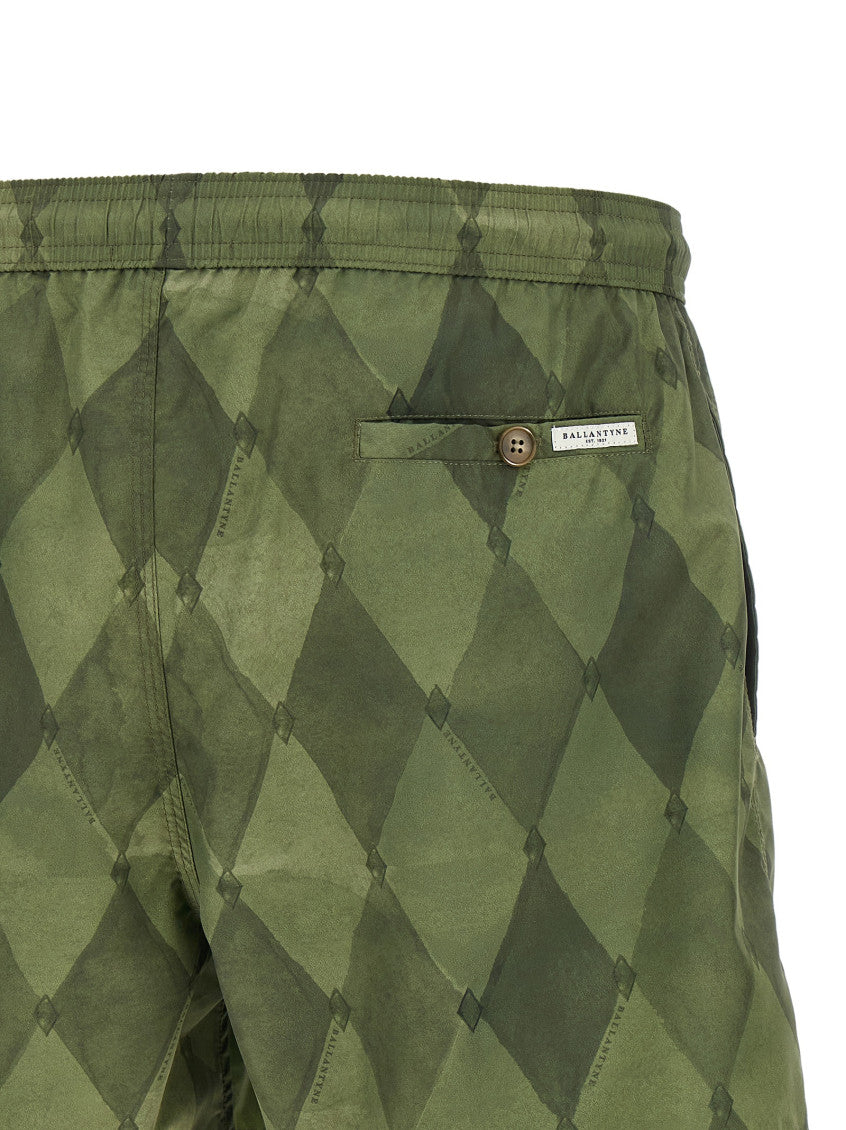 Green Geometric Swim Shorts 4