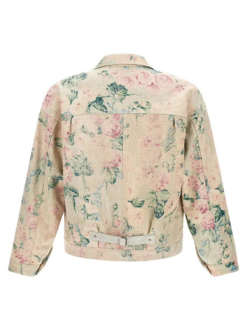 Beige Floral Print Jacket 2