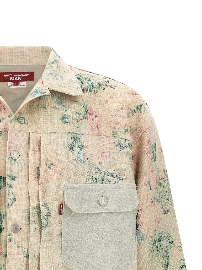 Beige Floral Print Jacket 3