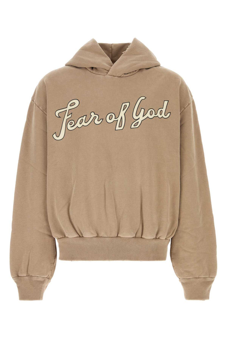 Beige Logo Relaxed Hoodie 1