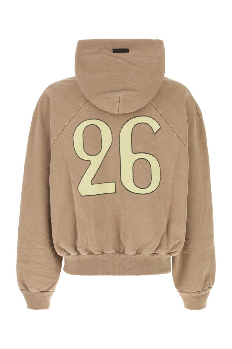 Beige Logo Relaxed Hoodie 2