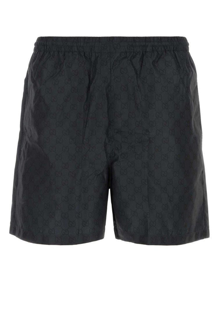 Black Printed Swim Shorts 1