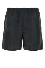 Black Printed Swim Shorts 1