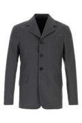 Dark Grey Notched Lapel Blazer 1