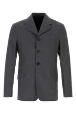 Dark Grey Notched Lapel Blazer 1
