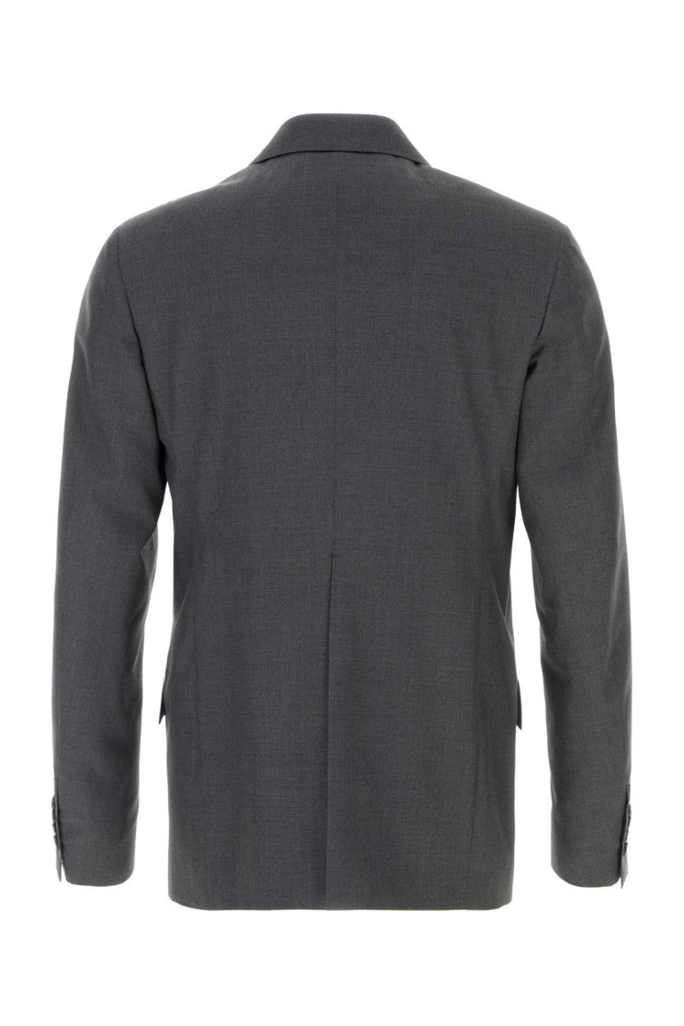 Dark Grey Notched Lapel Blazer 2